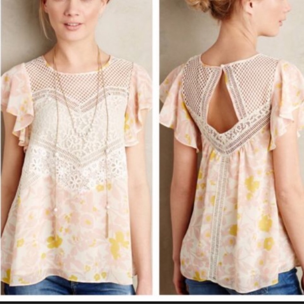 Anthropologie HD in Paris Floral and‎ Lace Size S